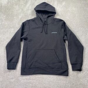 Patagonia Fitz Roy Icon Uprisal Logo Fleece Pullover Hoodies Men's Size XS Black
